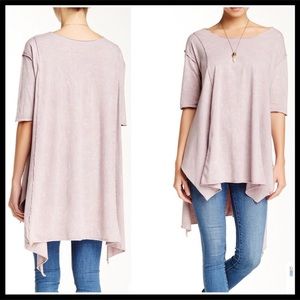 OVERSIZED TEE T-SHIRT HI LO STRETCHY TUNIC TOP